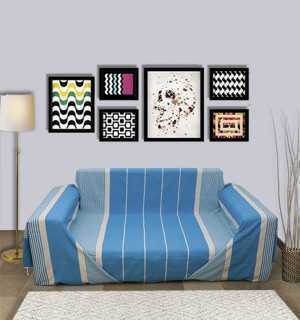 Cerulean blue striped throw Fouta Tunisia - 1