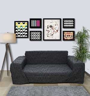 Black gray flamed throw Fouta Tunisia - 1
