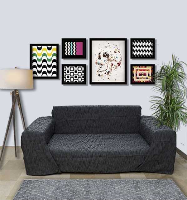Black gray flamed throw Fouta Tunisia - 1
