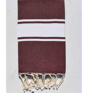 Flat deep burgundy beach towel Fouta Tunisia - 1