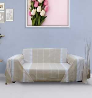 Beige with stripes throw Fouta Tunisia - 1