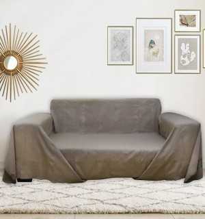 Thrown taupe brown Fouta Tunisia - 1