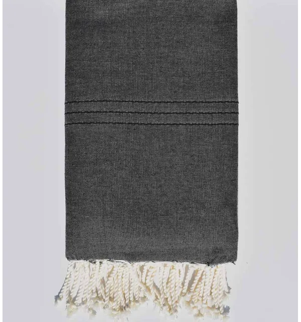 Thrown slate gray Fouta Tunisia - 1