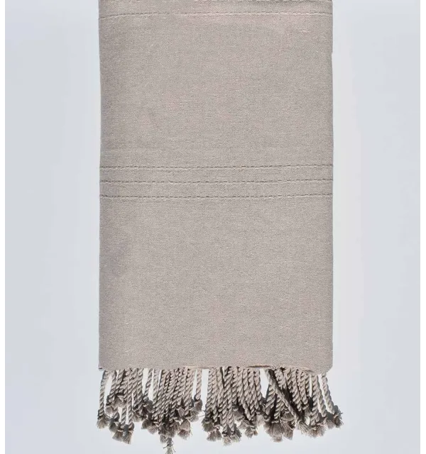 Thrown greige beige Fouta Tunisia - 1
