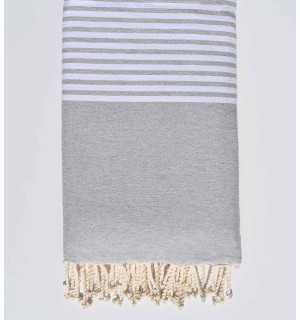 Thrown light gray 1.90m*3m Fouta Tunisia - 1