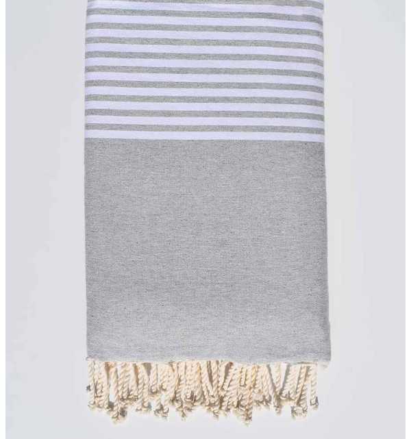 Thrown light gray 1.90m*3m Fouta Tunisia - 1
