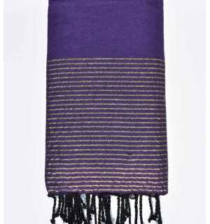 Thrown dark purple with golden lurex Fouta Tunisia - 1
