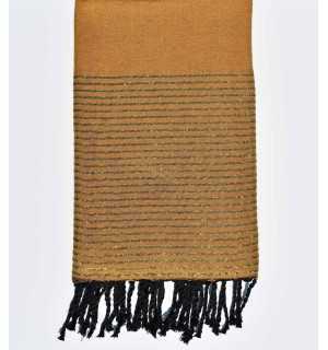 Thrown mustard yellow with lurex Fouta Tunisia - 1