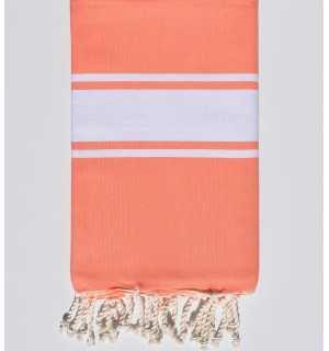 Flat Coral pink beach towel Fouta Tunisia - 1