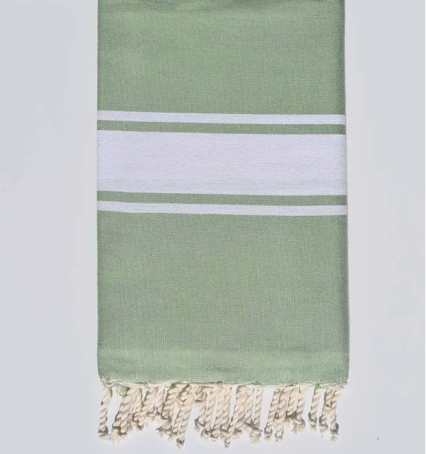 Beach towel Plate almond green Fouta Tunisia - 1