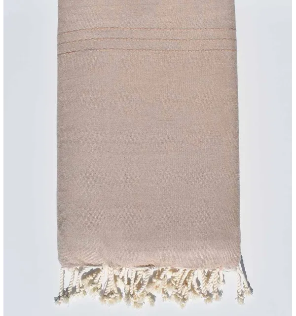 Thrown dark beige Fouta Tunisia - 1