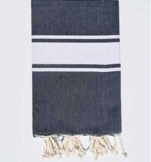 Flat dark blue jeans Beach towel Fouta Tunisia - 1