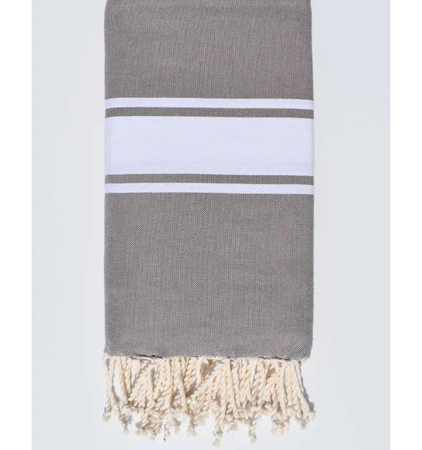 Light taupe throw 2m / 2m Fouta Tunisia - 1