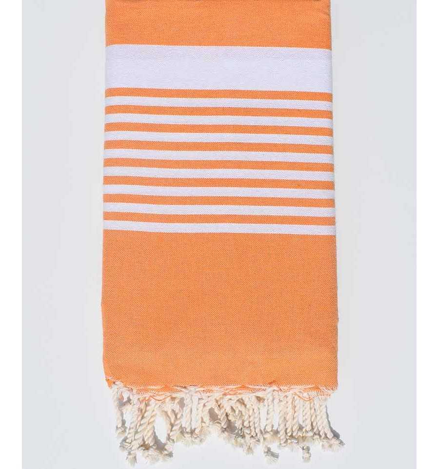 jeté orange clair 2m/2m Fouta Tunisia - 1