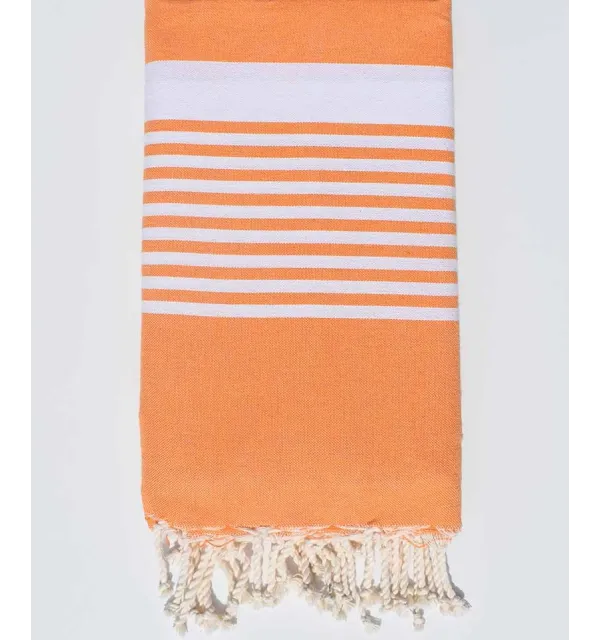jeté orange clair 2m/2m Fouta Tunisia - 1