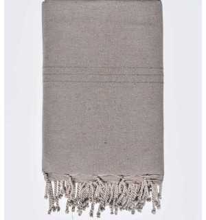 Thrown taupe brown Fouta Tunisia - 1 2