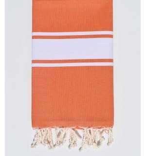 Beach Towel Dark Carrot Orange Fouta Tunisia - 1