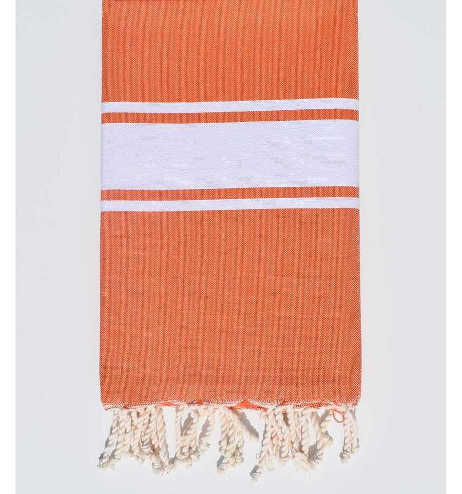 Beach Towel Dark Carrot Orange Fouta Tunisia - 1