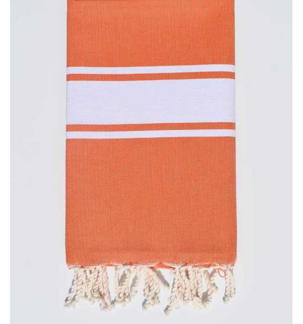 Beach Towel Dark Carrot Orange Fouta Tunisia - 1