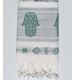 Beach towel Khomsa green  2