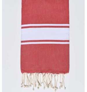 flat dark red beach towel Fouta Tunisia - 1