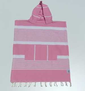 Poncho towel pink for kids Fouta Tunisia - 1