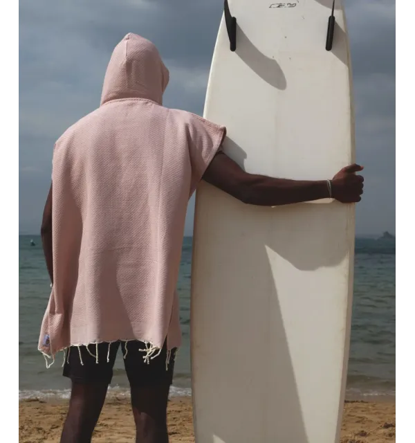 Poncho towel parrot Pink Fouta Tunisia - 2