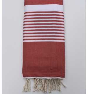 Red with stripes throw Fouta Tunisia - 2