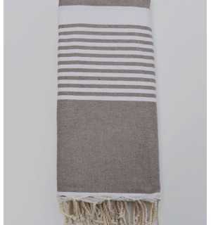 Thrown taupe 1.50x2.50m Fouta Tunisia - 1