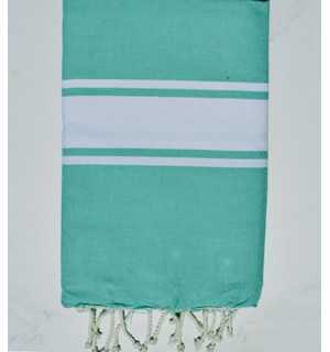 Green beach towel Fouta Tunisia - 1 2