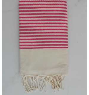 FOUTA nid d'abeille rayée 1 cm rayure noire 