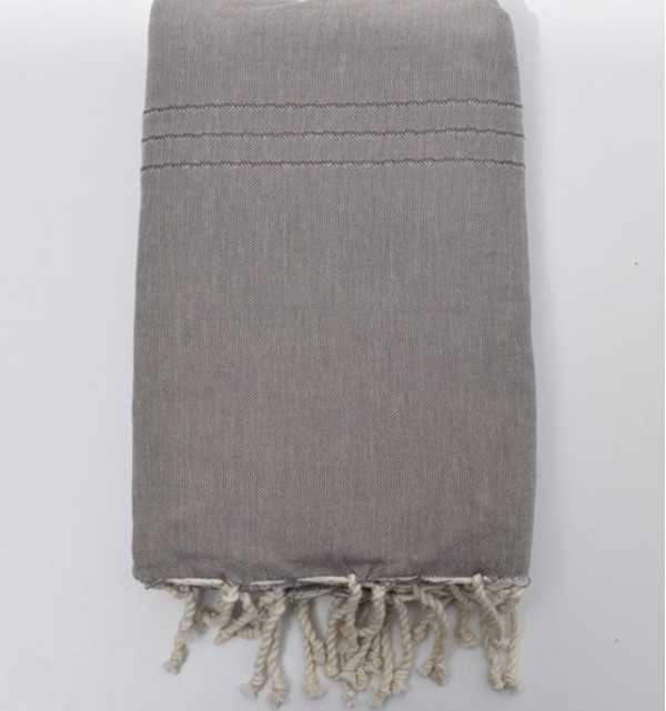 Thrown light taupe 1.50m*2.50m Fouta Tunisia - 1