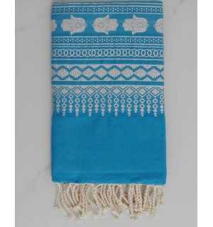 Beach towel Khomsa azure blue 