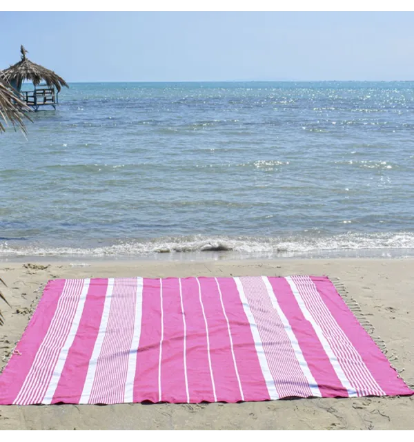 Bedspreads candy pink Fouta Tunisia - 1