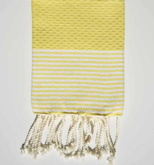 Yellow napkin with stripes Fouta Tunisia - 1