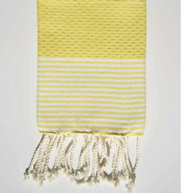 Yellow napkin with stripes Fouta Tunisia - 1
