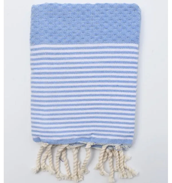 Set of 10 light blue napkins Fouta Tunisia - 1