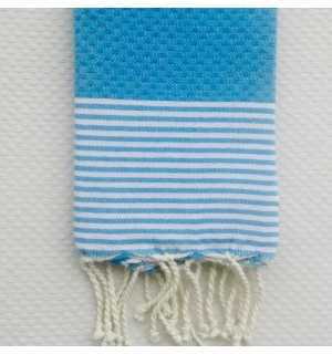 Set of 10 maximum blue napkins with stripes Fouta Tunisia - 1