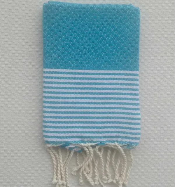 Cornflower blue napkin with stripes Fouta Tunisia - 1