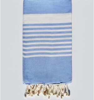 Beach towel arthur light blue Fouta Tunisia - 2 2