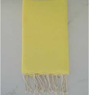 Plain honeycomb lime yellow fouta Fouta Tunisia - 1