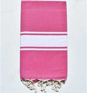 Beach towel dark magenta pink Fouta Tunisia - 1