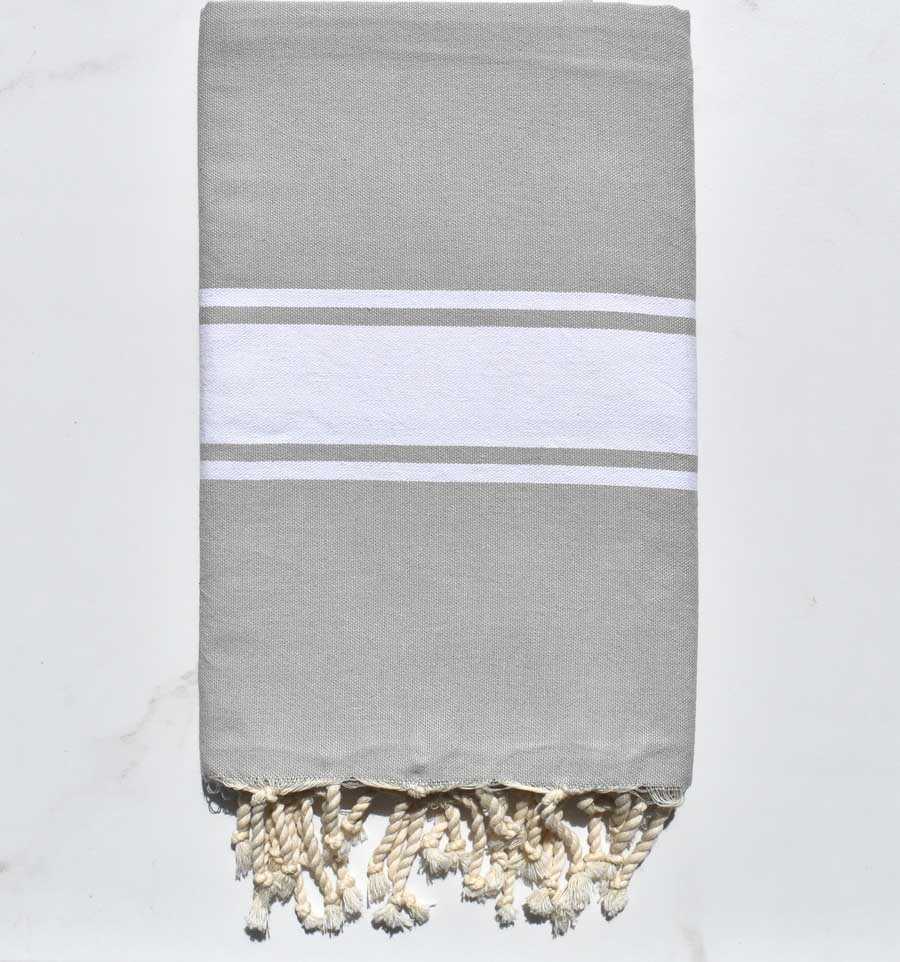 Beach towel grey tourterelle Fouta Tunisia - 1