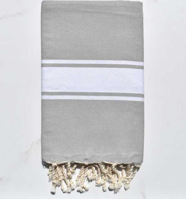 Beach towel grey tourterelle Fouta Tunisia - 1