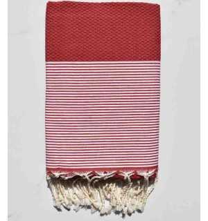 Fouta honeycomb medium red Fouta Tunisia - 1
