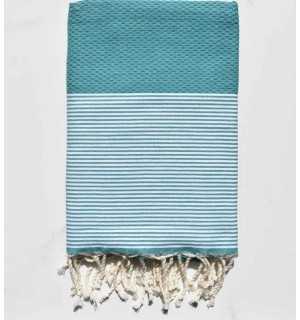 Green Blue Honeycomb Beach Towel Fouta Tunisia - 1