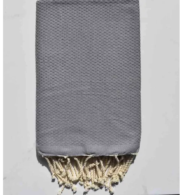 Plain honeycomb slate grey fouta Fouta Tunisia - 1