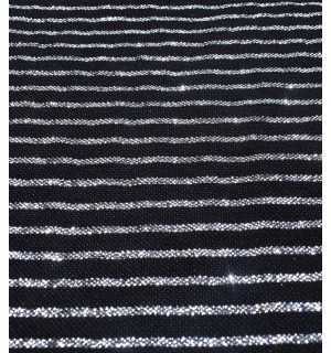 Thrown black with silver lurex thread Fouta Tunisia - 1 2