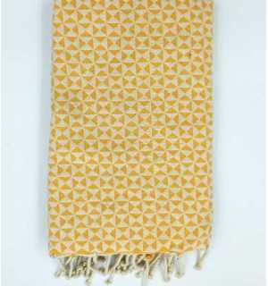 butterfly mustard yellow beach towel Fouta Tunisia - 1