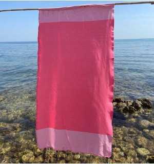 Honeycomb fushia striped white fouta Fouta Tunisia - 1